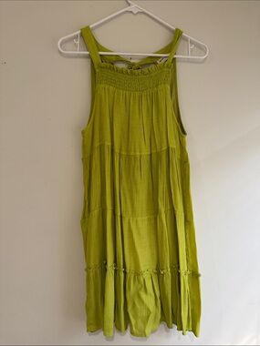 Sleeveless Lime Green Tiered Sundress